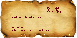 Kabai Noémi névjegykártya